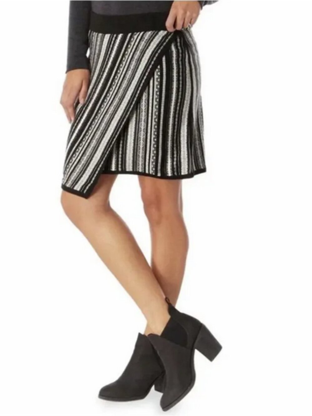 Smartwool Knit Wool Blend Alpine Lodge Pattern Skirt